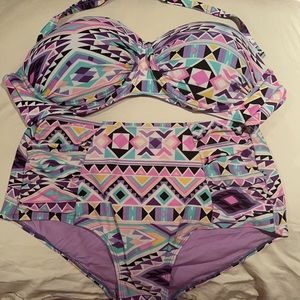High Waisted Cute Beach Bikini Set